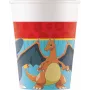 Procos bicchieri di carta Pokémon confezione da 8 200 ml Pikachu Charmander Squirtle Bulbasaur bicchieri party 98401