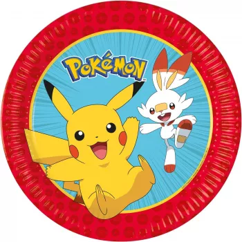 Procos Pokemon piatto di cartone confezione da 8 23cm piatto da festa monouso 98391