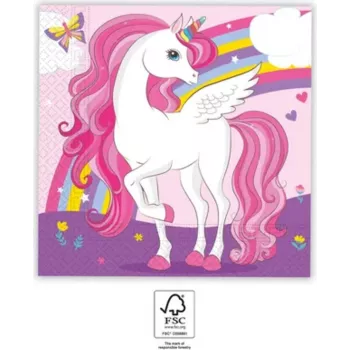Procos Unicorn Rainbow Tovaglioli di carta a 2 strati confezione da 20 (93760)