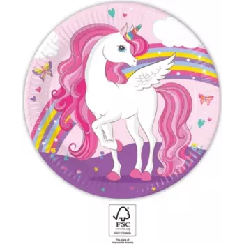 Procos piatti di cartone unicorno arcobaleno per feste a tema unicorno (93757)