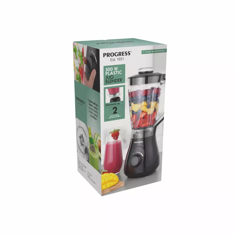 Progress EK6647PVDE frullatore da tavolo 500W con contenitore in plastica