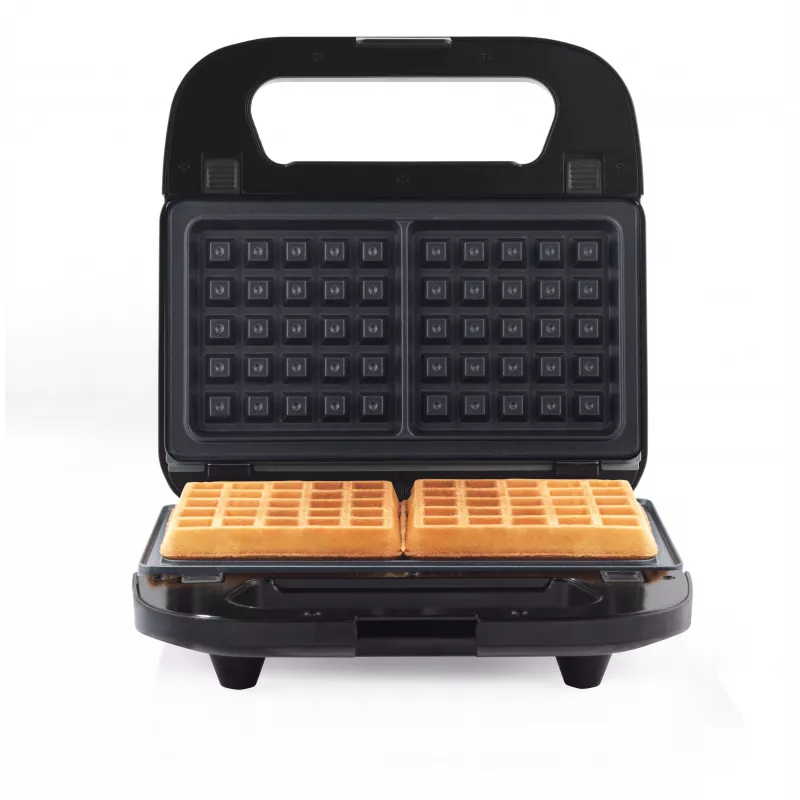 Progress EK6666PVDE 3 in 1 Snack Maker – macchina per waffle, sandwich e ciambelle, 900W, nero
