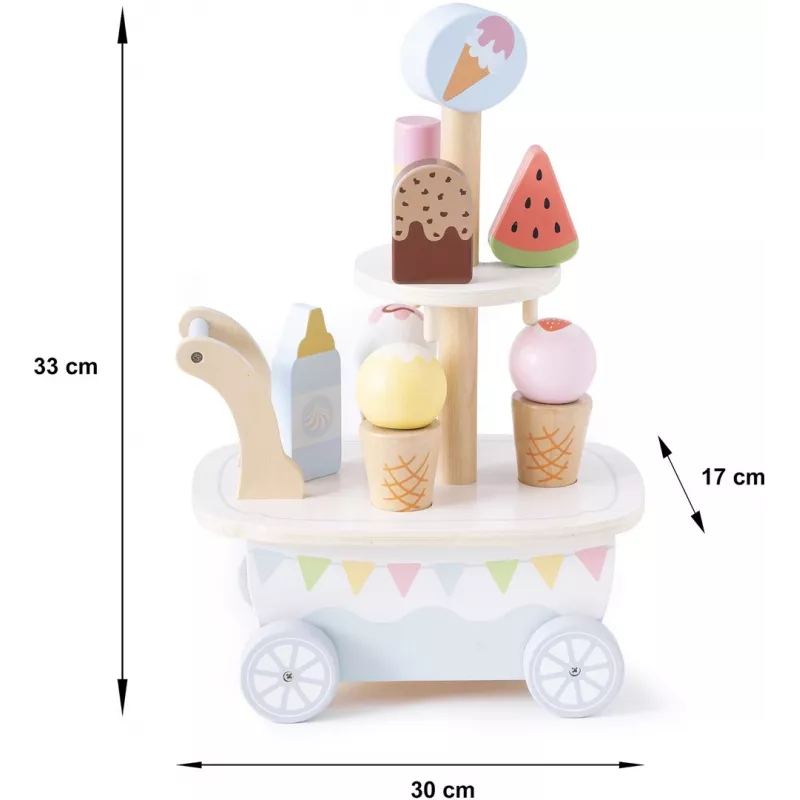 Promis LD04 carretto dei gelati in legno giocattolo per bambini