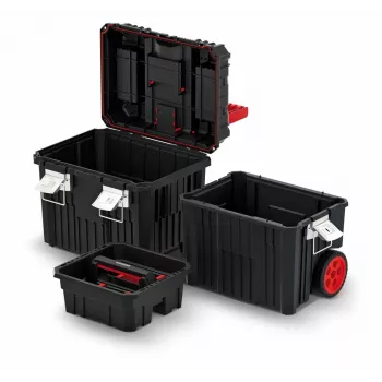 PROSPERPLAST Kistenberg Heavy Mobile Tool Box 40L nero/rosso con ruote