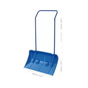 PROSPERPLAST PP. pala da neve doppia Arctic Blue 80cm con manico in acciaio