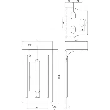 PSG 60.014.9005 Staffa di supporto per supporto Drive-On, nero intenso RAL 9005