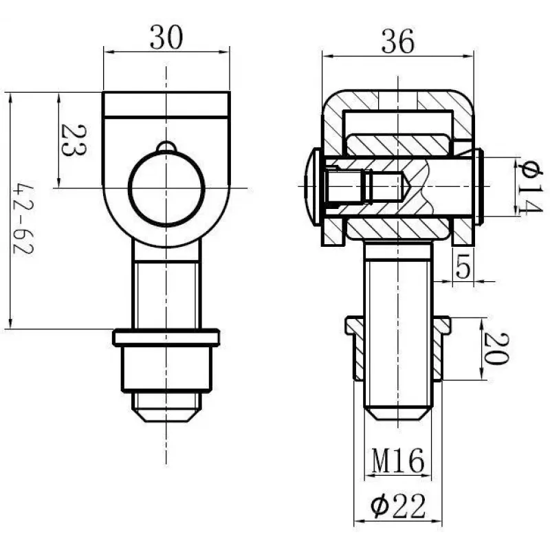 PSG 61.001 fascia da saldare con filettatura M16 – acciaio, superficie grezza