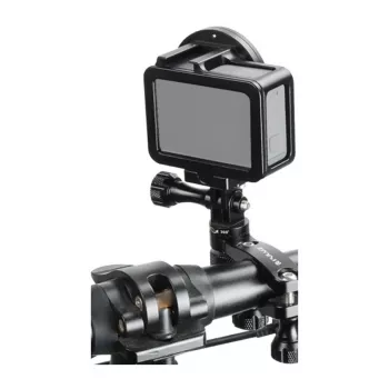 Puluz supporto manubrio in alluminio con rotazione a 360 gradi per action cam (nero)