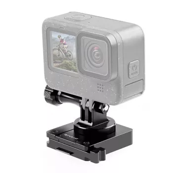 PULUZ supporto per casco per action cam (DJI, GoPro, Insta360) - nero
