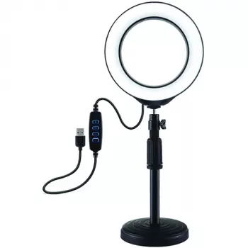 PULUZ Ring Light LED 16cm con stativo 18-28cm USB