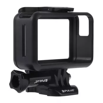 Puluz custodia protettiva per DJI Osmo Action - telaio in PC nero con supporto slitta a freddo, chiusura a sgancio rapido