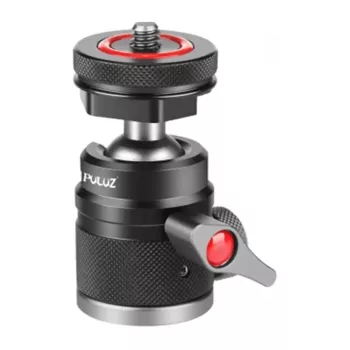 PULUZ PU3075B testa a sfera in lega di alluminio con supporto scarpa fredda (nero)