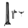 PULUZ PU650B Supporto per live streaming con porta smartphone (nero) – Supporto da tavolo con ring light LED da 16 cm