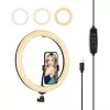 PULUZ PU656B luce anulare LED con supporto per telefono, 160 LED, 3200K–6500K, USB-C