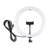 PULUZ PU656B luce ad anello LED da 10 pollici con supporto per telefono e treppiede, 12W, 3000K-6500K, alimentazione USB, per live streaming, TikTok, YouTube, trucco, fotografia