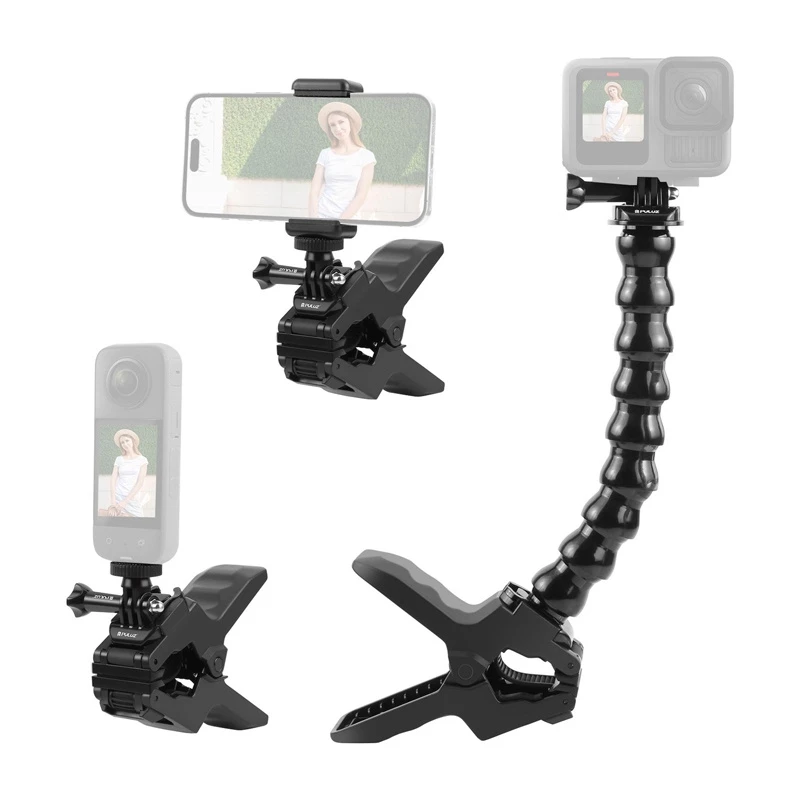 PULUZ PU740B Supporto regolabile per action cam con morsetto