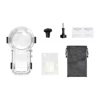 PULUZ PU760T custodia impermeabile (60 m) con supporto a sgancio rapido per Insta360 X5 (trasparente)