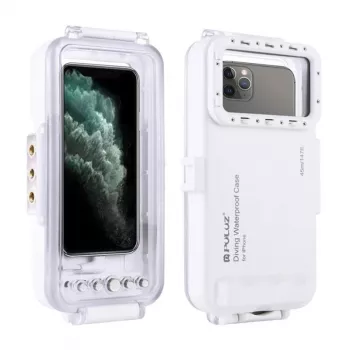 PULUZ PU9010W custodia impermeabile per iPhone – custodia subacquea 45 m, bianco