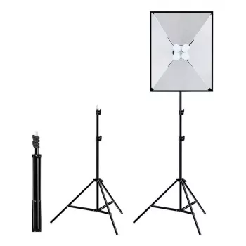 PULUZ set studio softbox 50x70cm, treppiede, lampadine LED 4 pezzi PU5071EU