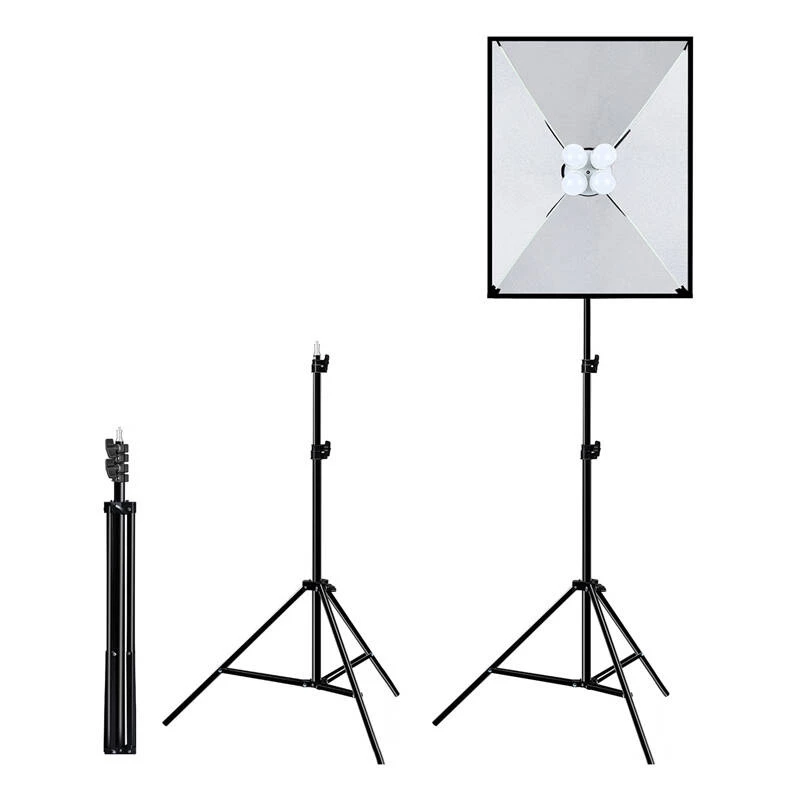 PULUZ set studio softbox 50x70cm, treppiede, lampadine LED 4 pezzi PU5071EU
