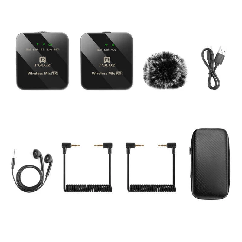 PULUZ microfono lavalier wireless 2 TX + 1 RX