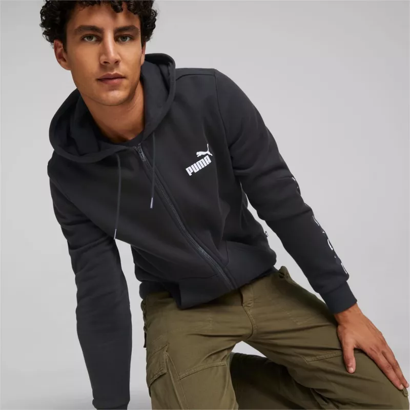 Felpa con cappuccio PUMA Essentials uomo Puma Black S