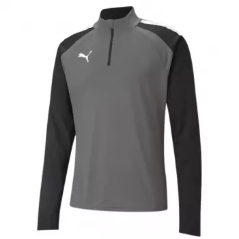 PUMA teamLIGA 1/4 felpa con zip uomo grigio-nero
