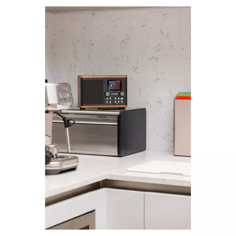 Pure Classic H4 radio DAB+ FM con Bluetooth 5.3, Coffee Black/Walnut, 10W