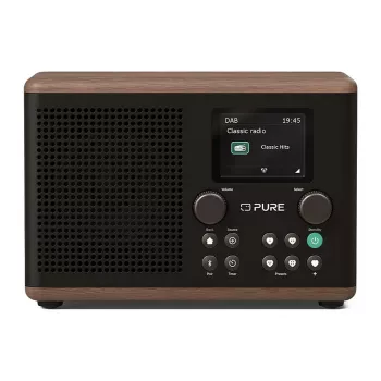 Pure Classic H4 radio DAB+ FM con Bluetooth 5.3, Coffee Black/Walnut, 10W