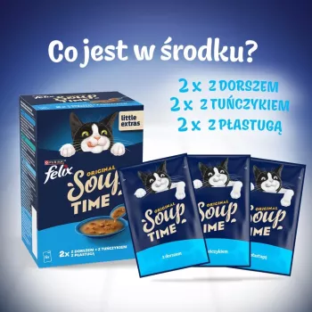 PURINA FELIX Soup ORIGINAL gusti di pesce 6x48g