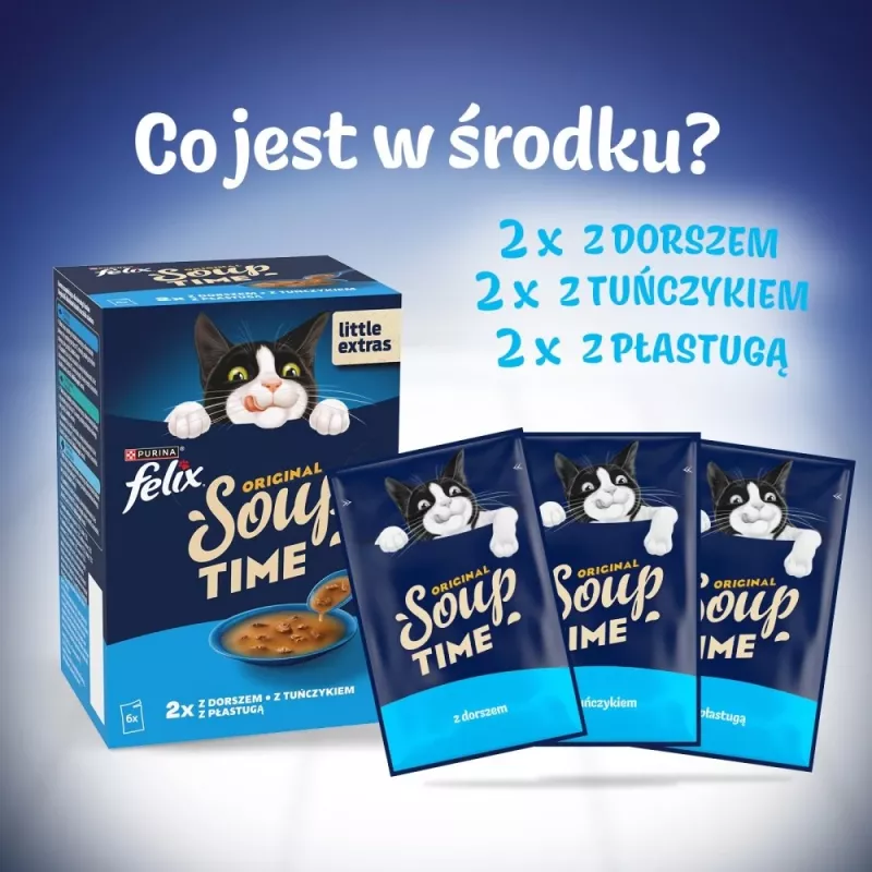 PURINA FELIX Soup ORIGINAL gusti di pesce 6x48g
