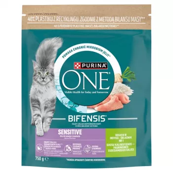 Purina ONE Sensitive tacchino e riso crocchette per gatti 750g