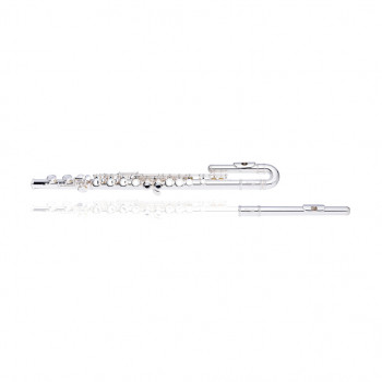 Flauto traverso in Do argentato Stagg WS-FL221S, testata dritta e curva, custodia morbida