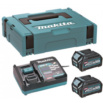 Makita 191J81-6 XGT 40 V max set batteria, 2 × BL4025 2,5 Ah, DC40RA, MAKPAC