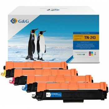 G&G 16019 set toner Brother TN-243 compatibile, 4 colori, con chip