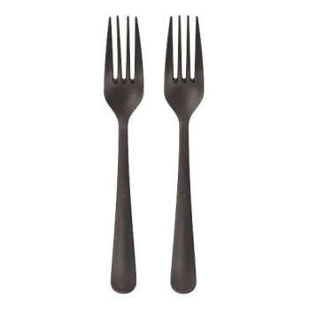 circulware RESBONSIBLES forchette riutilizzabili, plastica, nero, 10 pezzi 96523