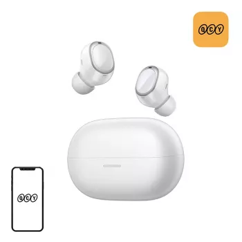 QCY Melobuds A30 Auricolari true wireless – Bluetooth 5.3, ENC, 30h di riproduzione, IPX5, bianco