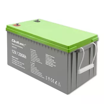 Qoltec 53079 Batteria gel deep cycle 12V 200Ah (62,5 kg)