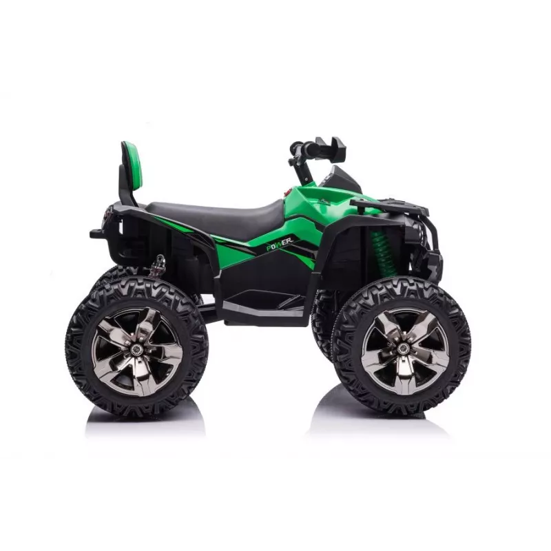Quad elettrico cavalcabile QLS-3288 con schienale, luci LED, MP3, verde