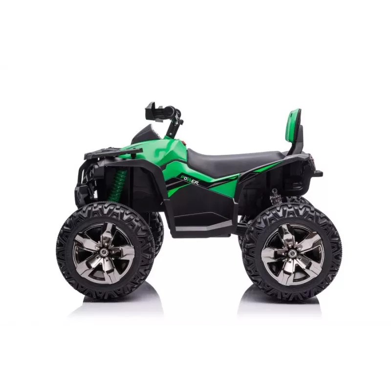 Quad elettrico cavalcabile QLS-3288 con schienale, luci LED, MP3, verde