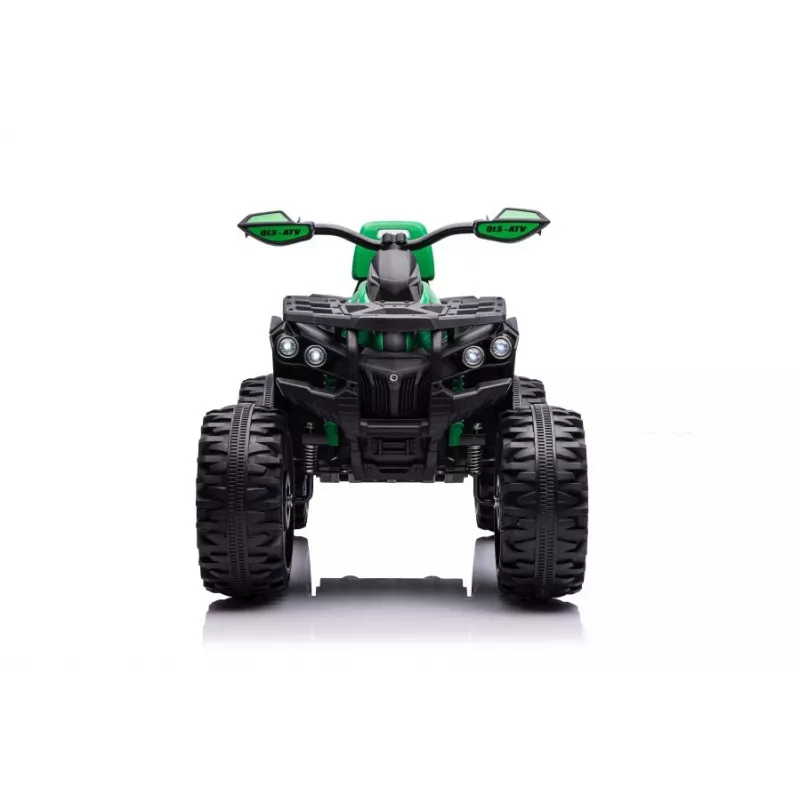 Quad elettrico cavalcabile QLS-3288 con schienale, luci LED, MP3, verde