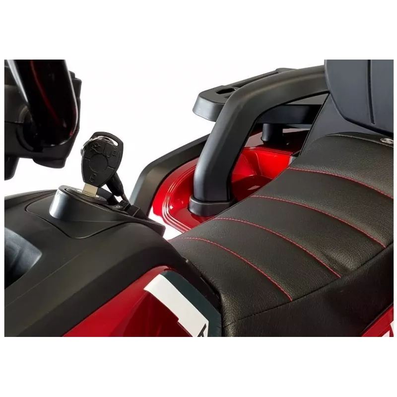 QUAD LOCK a batteria XMX607 con luci LED e MP3 rosso lucido