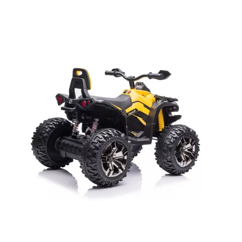 Quad elettrico cavalcabile QLS-3288 con schienale, luci LED, MP3, giallo