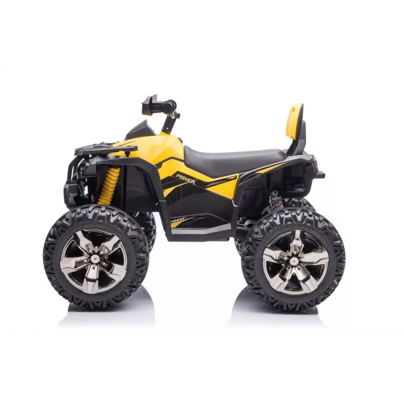 Quad elettrico cavalcabile QLS-3288 con schienale, luci LED, MP3, giallo