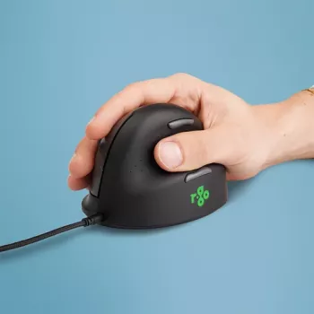 R-GO TOOLS HE Break Small mouse ergonomico, con filo, per destrorsi, nero
