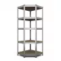 SCAFFALE BUDGET ANGOLARE 180X90X45CM - 5 ripiani, grigio, montaggio a incastro