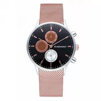 RADIANT New Man Orologio da uomo analogico al quarzo RA601704 41mm quadrante nero cinturino in acciaio inox a maglia