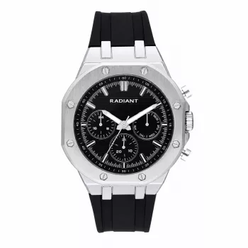 RADIANT RA651704 orologio da uomo analogico al quarzo – 44mm acciaio inox quadrante nero bracciale argento