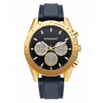 RADIANT RA668709 orologio da polso uomo analogico al quarzo 44mm quadrante nero cinturino in pelle