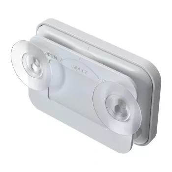 RAINPOINT BALDRTHERM B0549STH Timer da bagno con monitor di temperatura e umidità, protezione da schizzi IP24, countdown/count-up, retroilluminazione LCD, ventosa/supporto/montaggio a parete